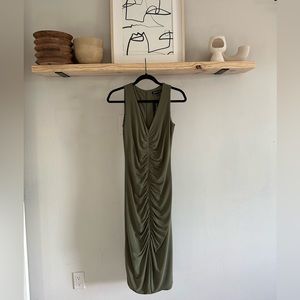 INC Olive Green Stretch Material Bodycon Dress